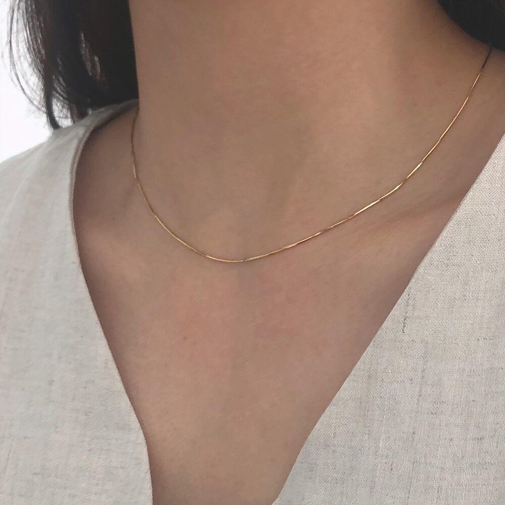 Silver925 1mm snake necklace