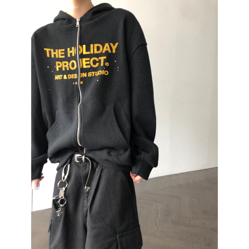 [남여공용] 홀리데이 니트 후드 집업 (2 color)
