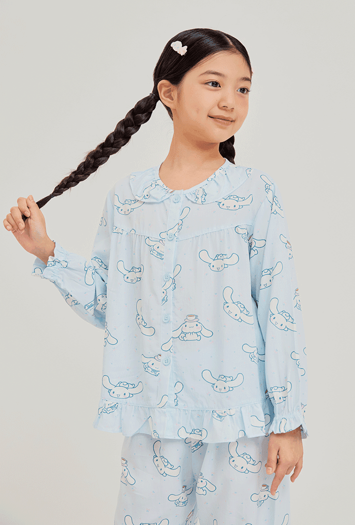 [키즈] (산리오캐릭터즈) 프릴 파자마(BLUE)_SPPPF49KU3