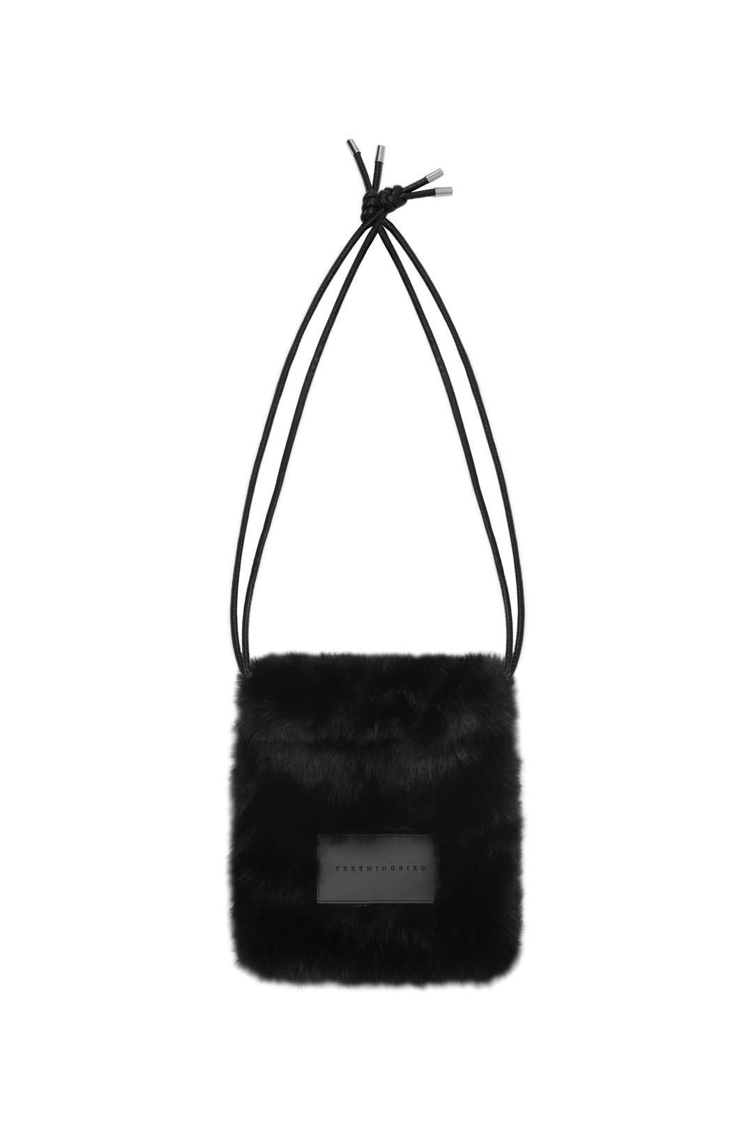 Volume Fur String Mini Bag [ Black ]