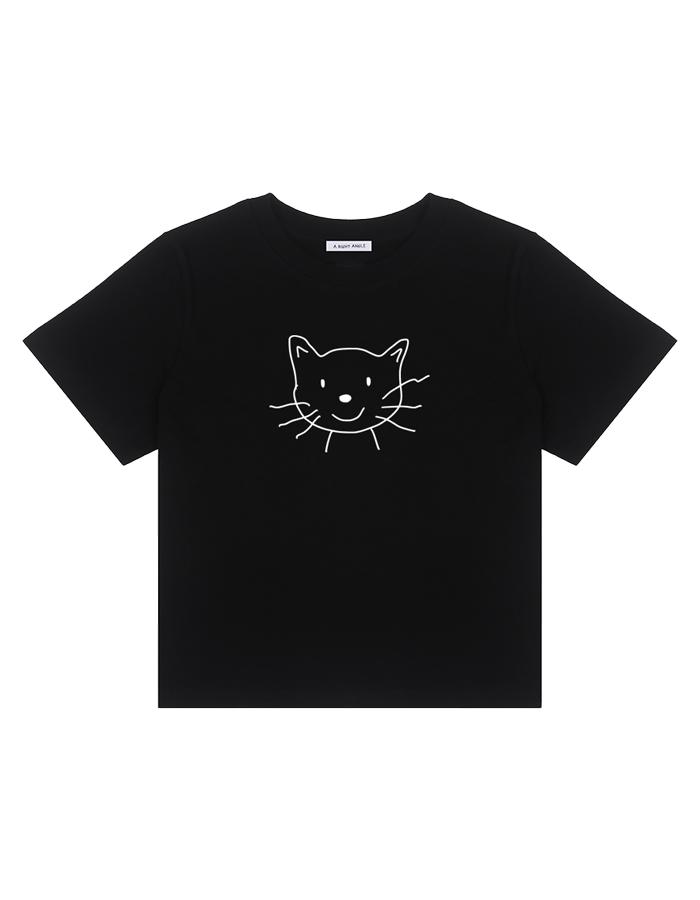 ARA CAT FACE CROP TEE (2 COLOR)