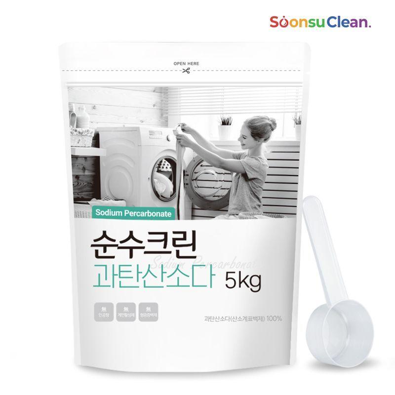 순수크린 과탄산소다 파우치5KG+스푼1개 1등급원료사용  산소계표백제