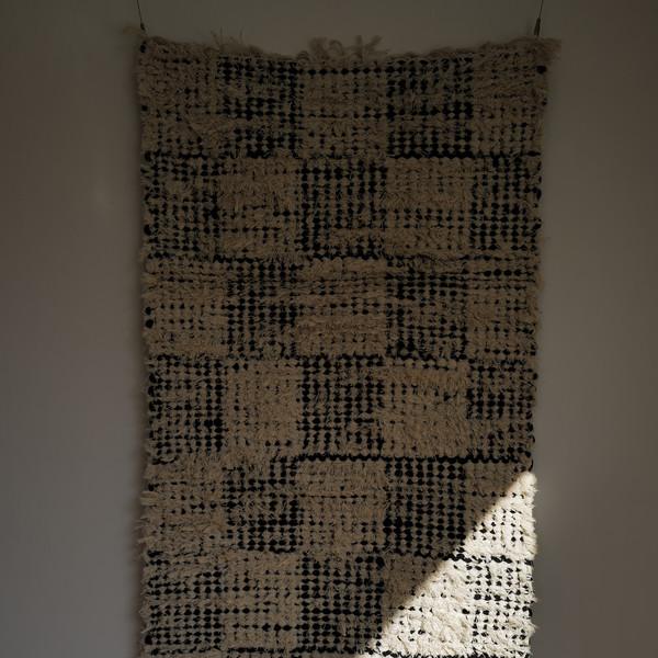 Chess Textured Artisan rug from Portugal