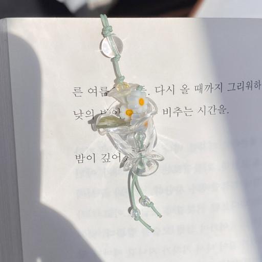 신상하루특가 데이지 유리 꽃다발 키링 핸드폰줄