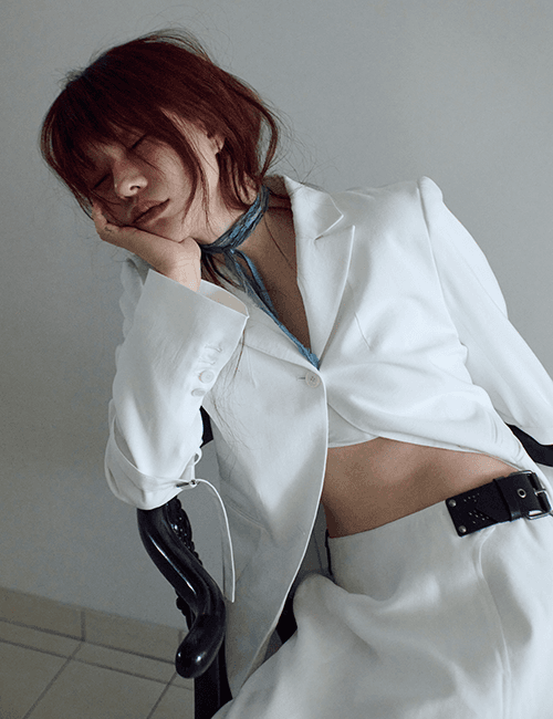 classic blazer with cuff belt