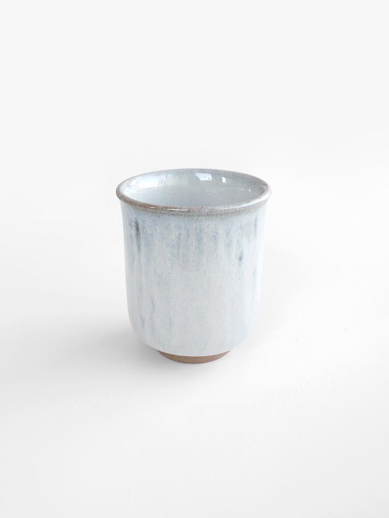blue gray ceramic cup