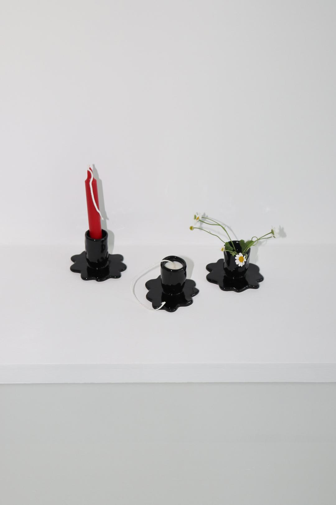 candel holder(black)+candel