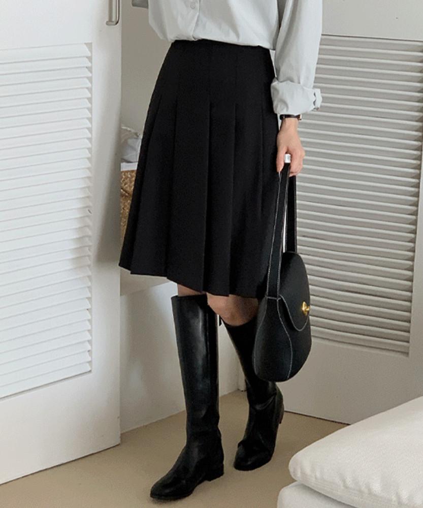 [에드모어] msk323 걸리쉬한 무드의 플리츠 미디 스커트 (3color) : 에드모어