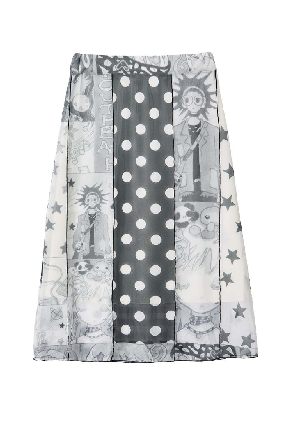 YB X Oliwa Blocked Mesh Skirt_black [ 7월18일예약배송]