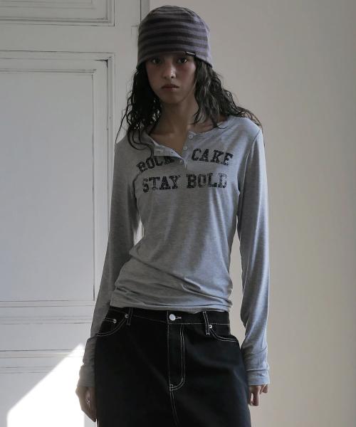 Classic Henly Neck Top - Gray