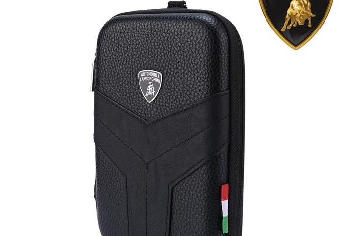 람보르기니 LB-SC-HUD7 에코가죽 여행용 파우치 케이스 미니백 여권 카드 수납 스트랩