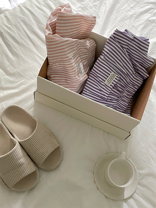 솜사탕 스트라이프 파자마 팬츠 (2col)