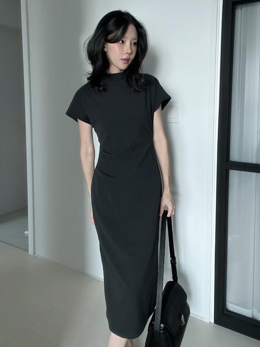 Mock Slim Dress_Charcoal
