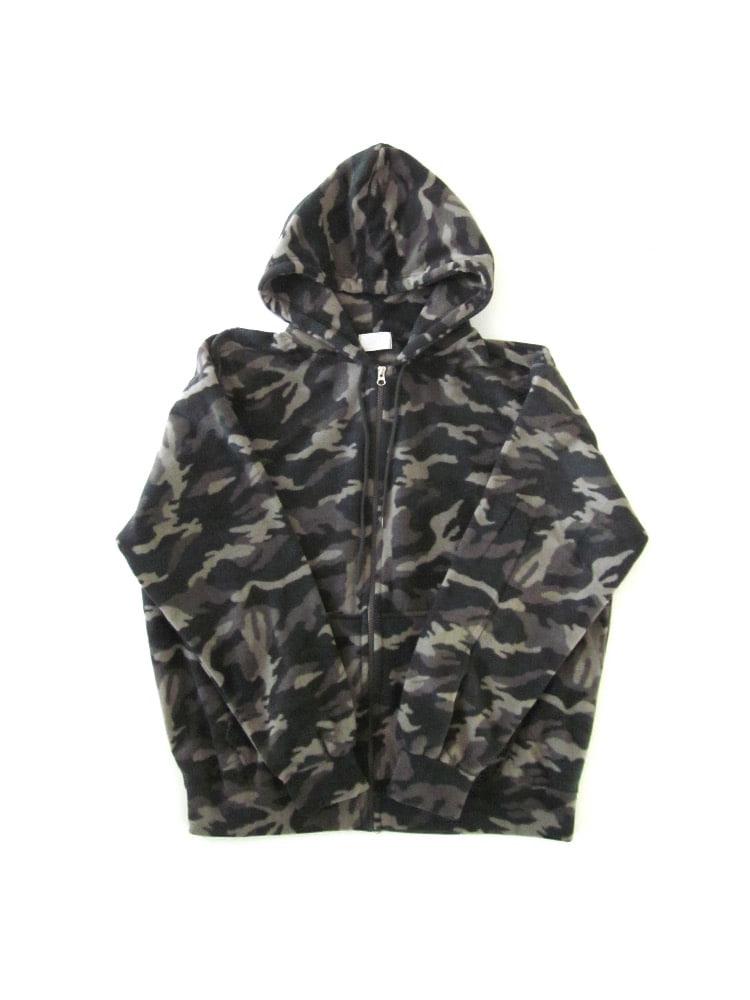 camo hood zip-up