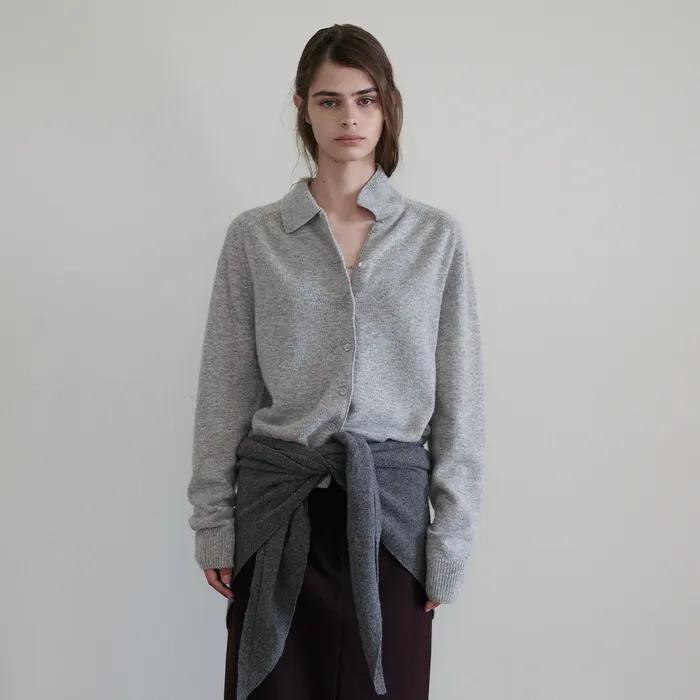 Wool Cashmere Collar Cardigan_3 Colors