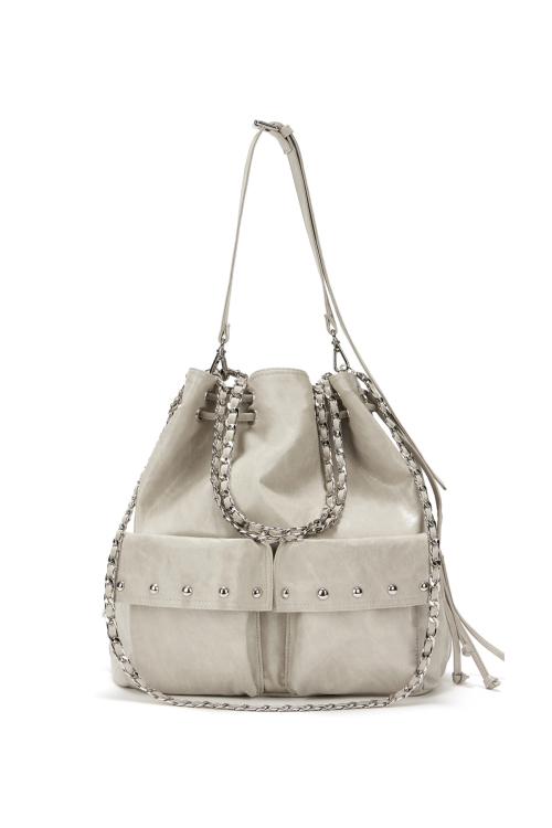 다이닛(DEINET)  DEINET 5-WAY STUD POCKET MULTI BAG IN ASH BEIGE - 사이즈 & 후기 | 무신사