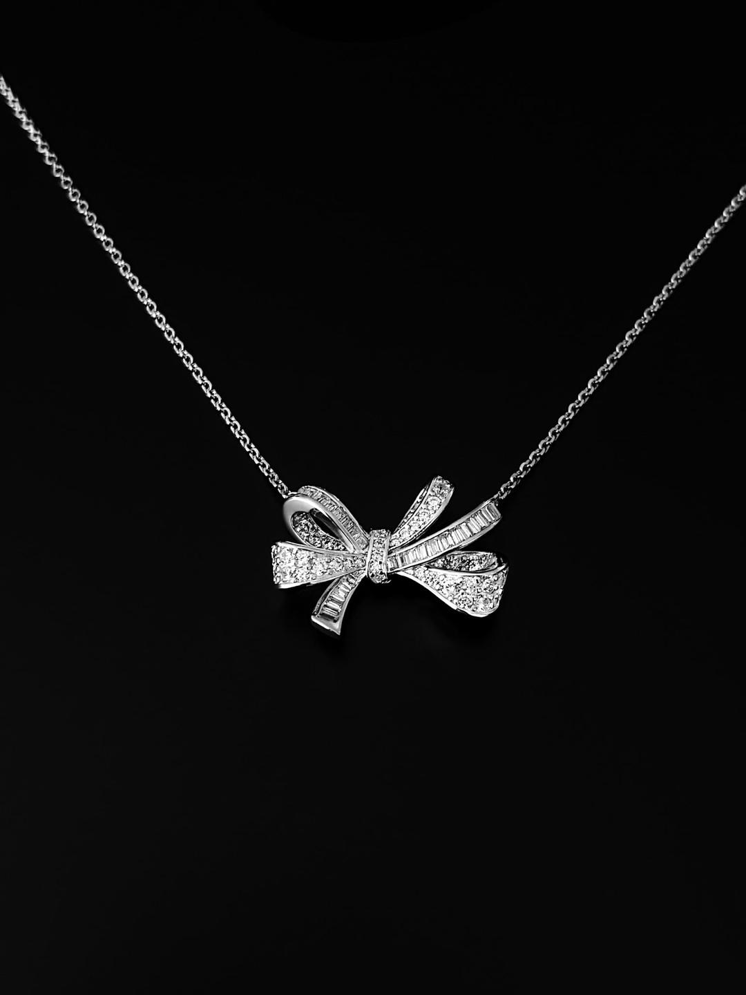 [925 Silver] Two Row Ribbon Necklace