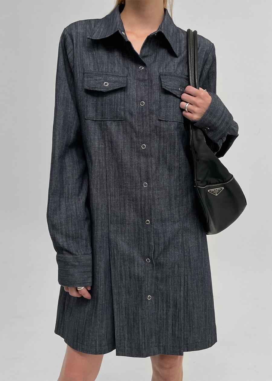 하로즈 데님 미니원피스