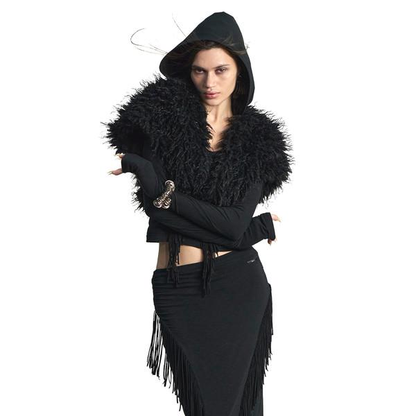 TANGLED SOFT MULTI SKIRT IN BLACK