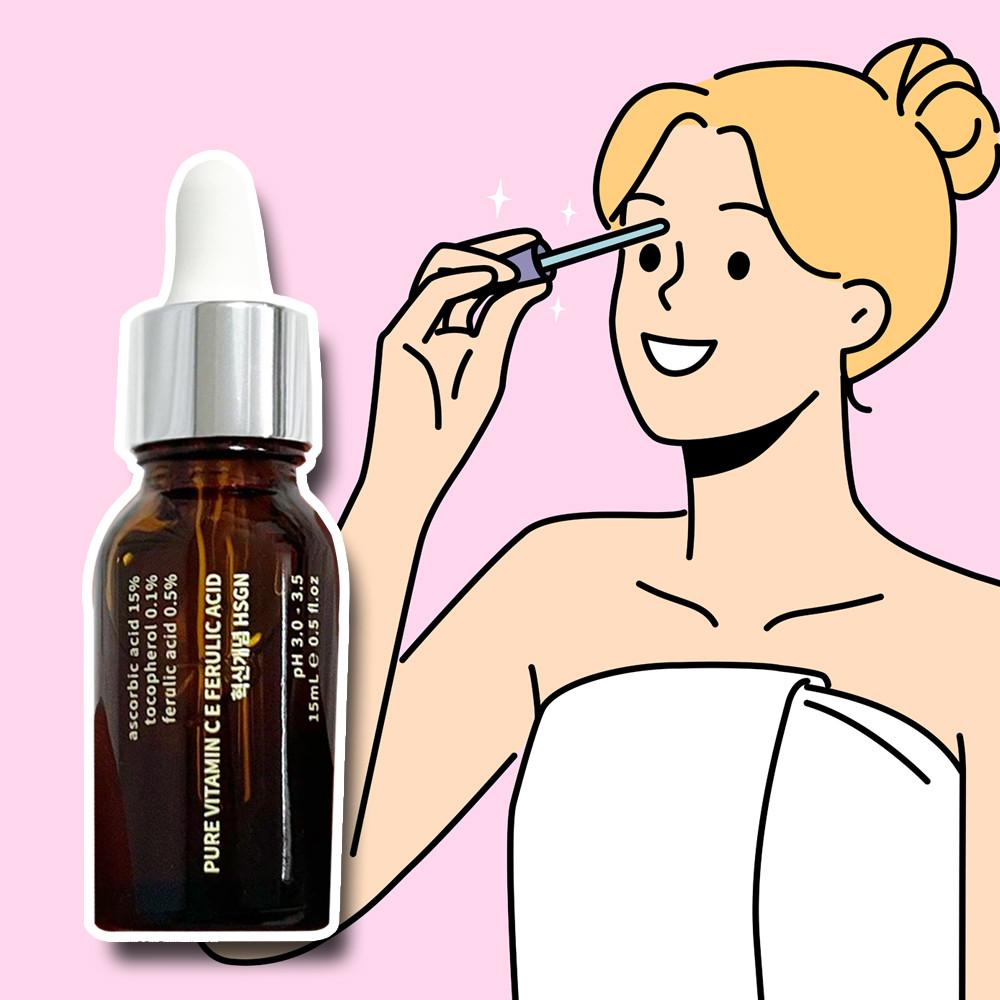 혁신개념 비타민c 15% 앰플 미백 소녀 모공 피어니 1병