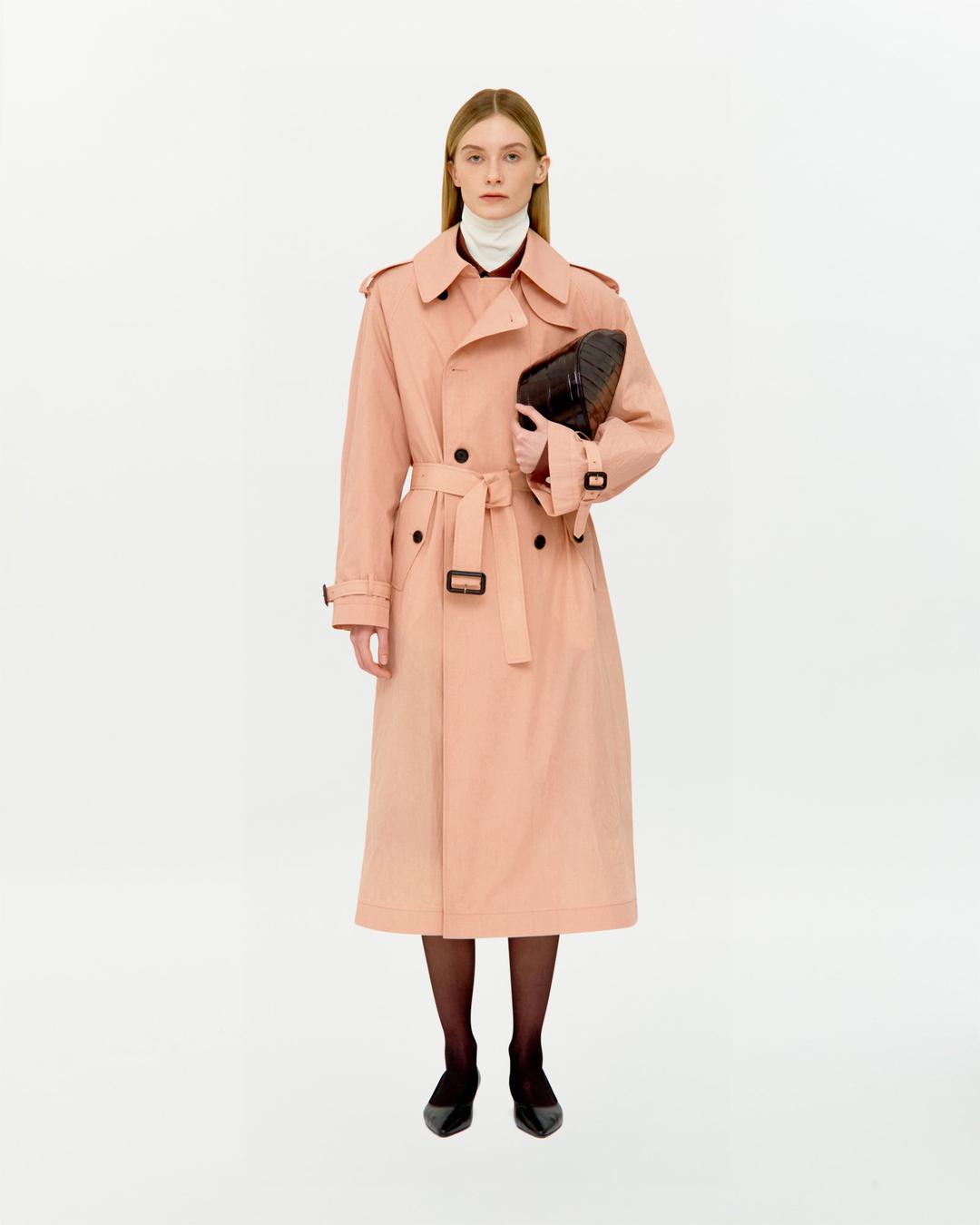 NATURAL DYED COTTON NYLON TRENCH COAT
