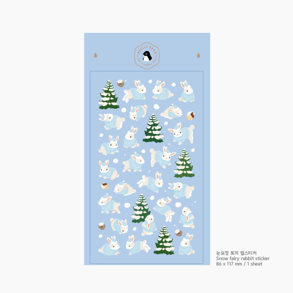 눈요정 토끼 씰스티커