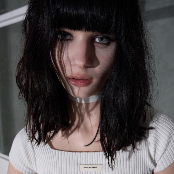 스퀘어 넥 리브드 니트 [화이트]