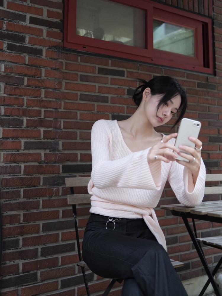 공드리 부클 웨이스트 타이 랩니트 (3 color)