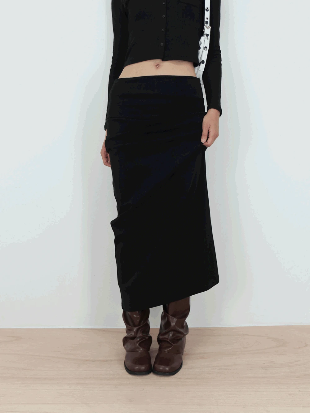 폴딩 맥시 롱 스커트