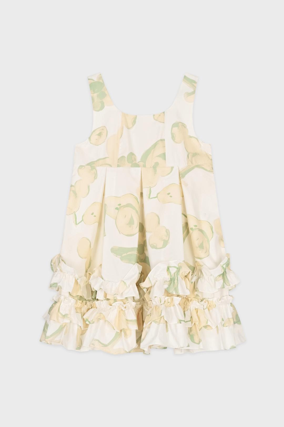 Frill Sleeveless Dress (Green Mix)