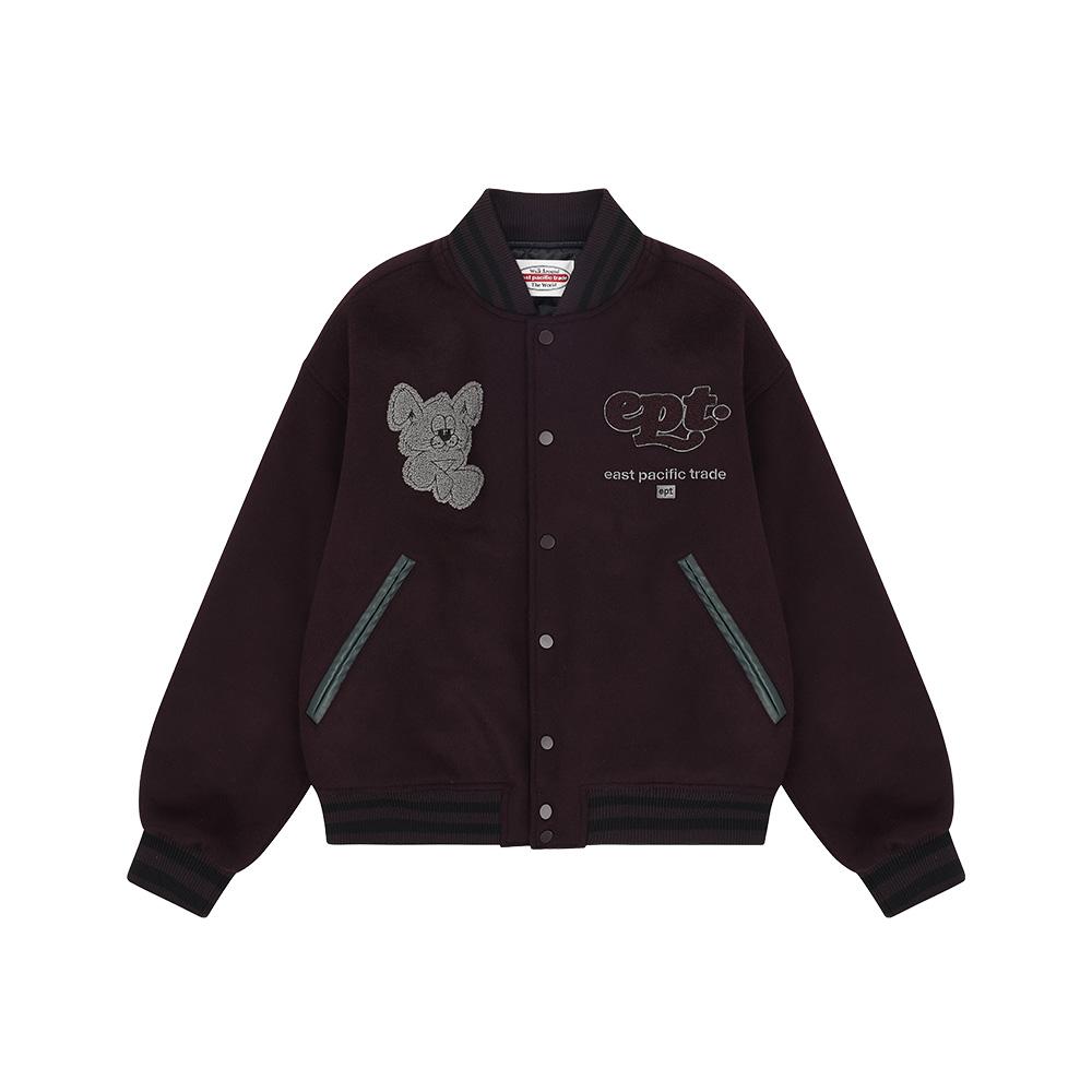 NIBBLE VARSITY JACKET (BURGUNDY)
