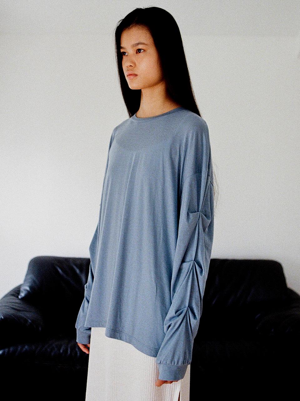tuck long sleeve top - blue