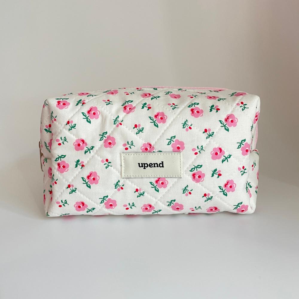 quilted boxy Pouch (flower) 누빔 사각 파우치