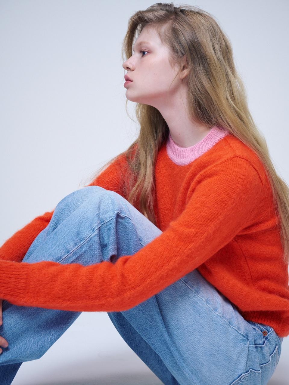 FIKA Mohair-blend Pullover, orange