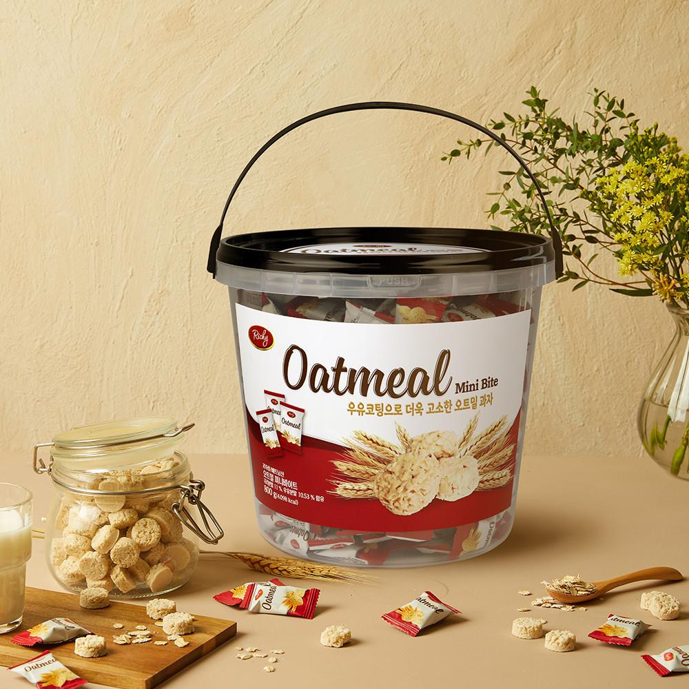 [인간사료] 오트밀 미니바이트 800g / 귀리스낵 / 대형통 [원산지:베트남]