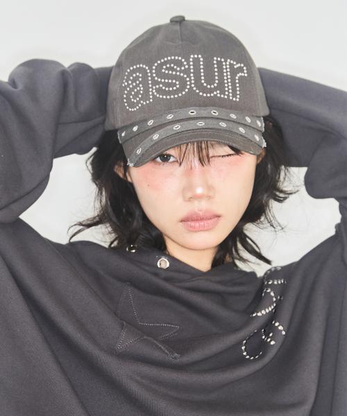 펑크 아일렛 볼 캡 차콜