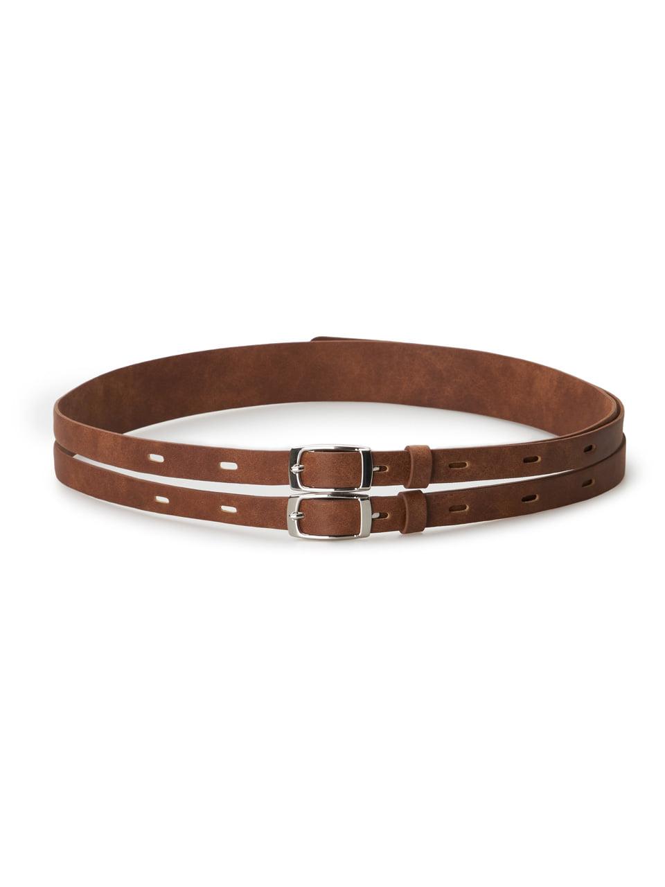 Twin Buckle Belt (Vintage Brown)