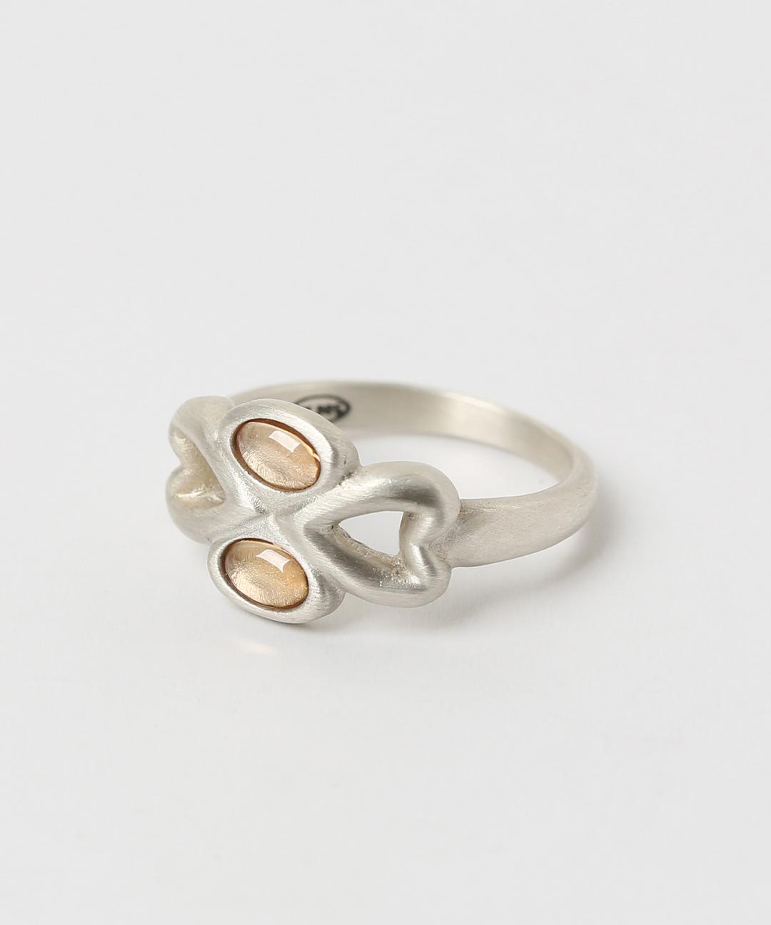 Clover bloom ring (champagne) (925 silver)
