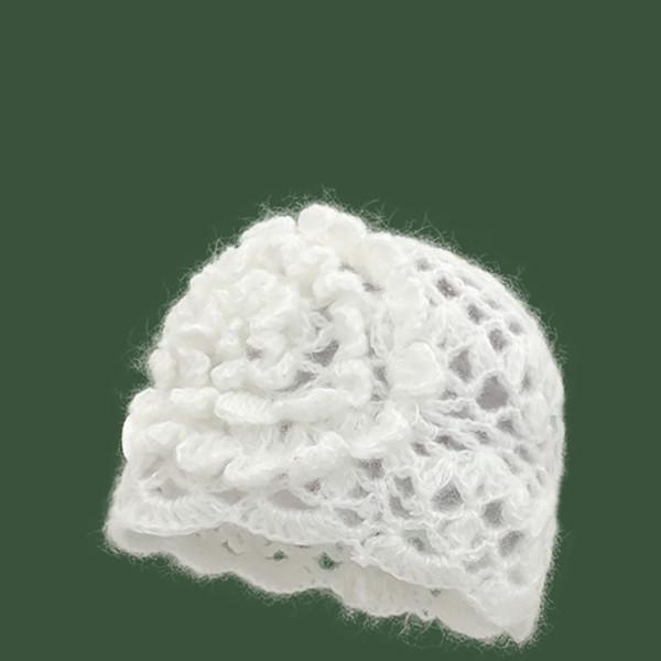 Hand Crochet Flower Beanie