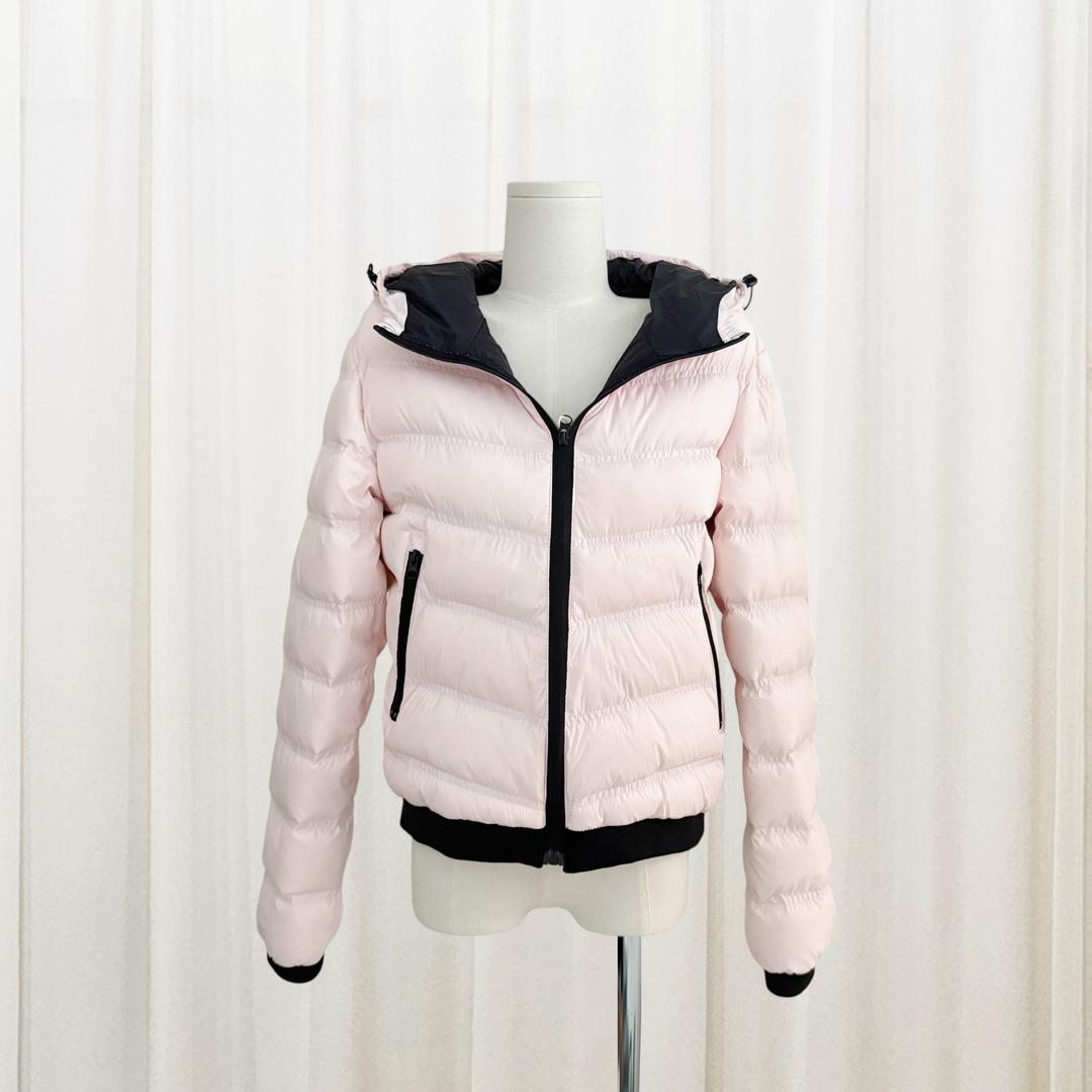 시에나케이 [배색후드패딩💗/3c] 덕다운 고퀄 집업 스트링 점퍼 경량패딩