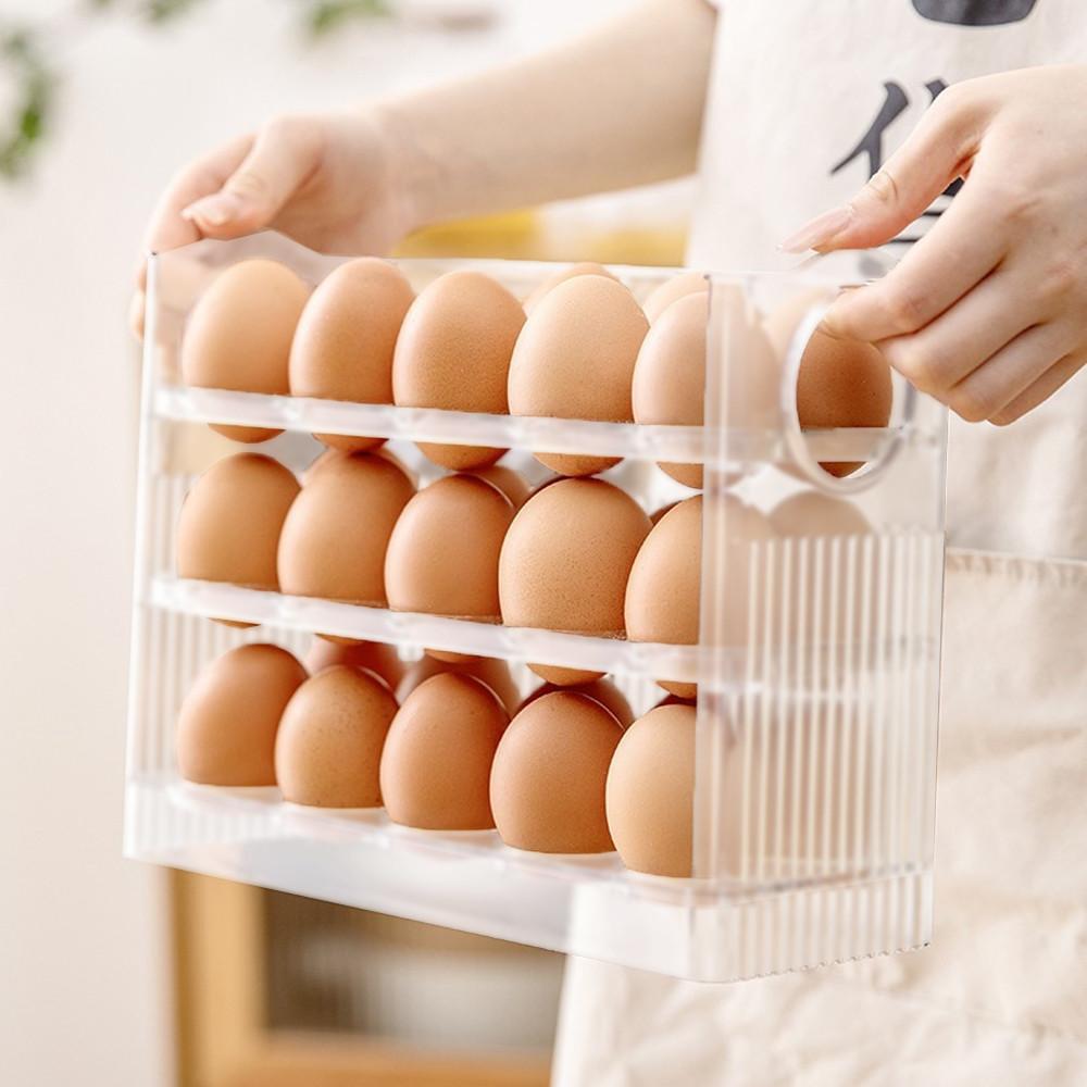 꼬미딜 에그 자동 계란트레이 30구 계란 보관함 달걀 케이스 보관 용기