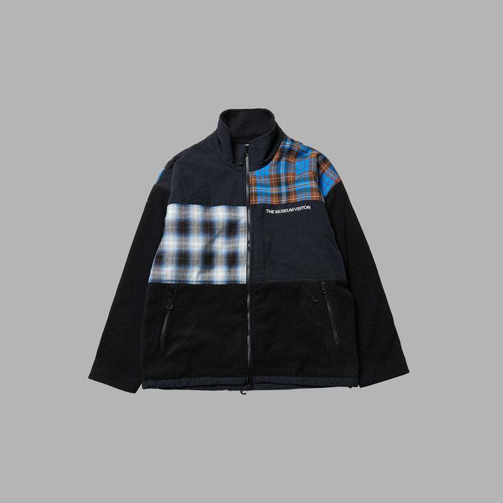 HEART STITCHED CHECK FLEECE JACKET