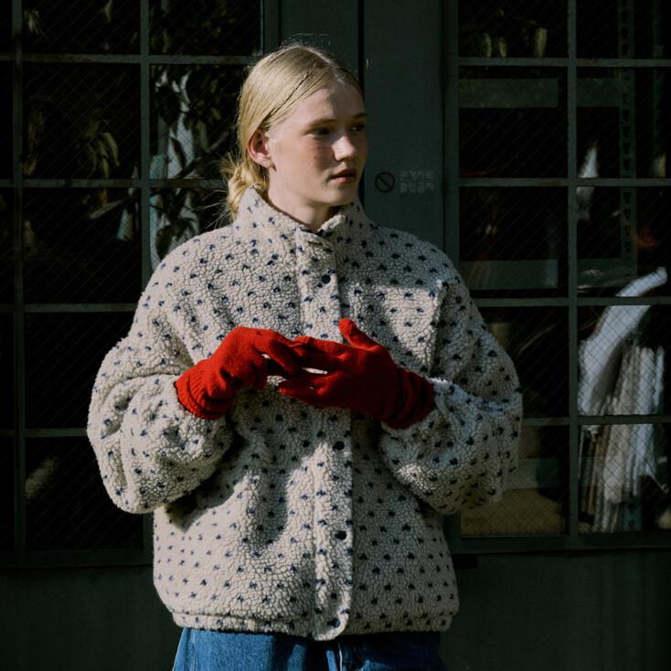 5차예약 Dot Fleece Jacket Ivory_F244JP01