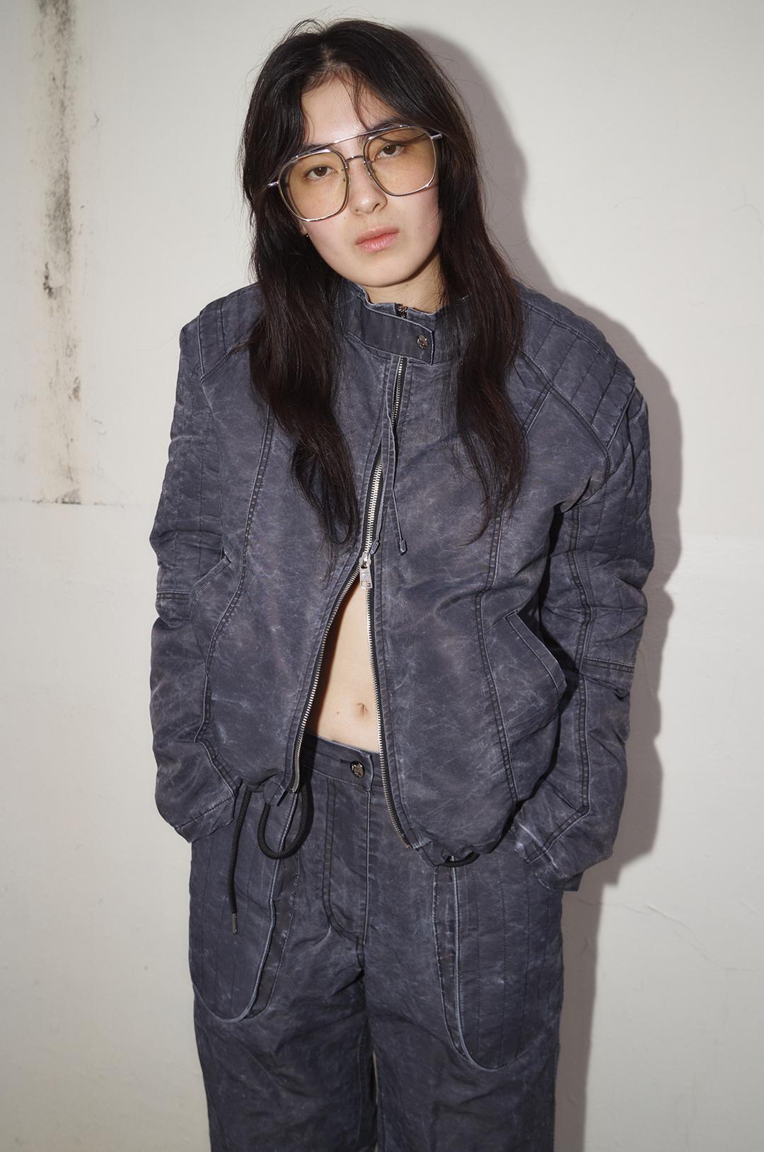 G_BIKER QUILTED JUMPER / BLACK