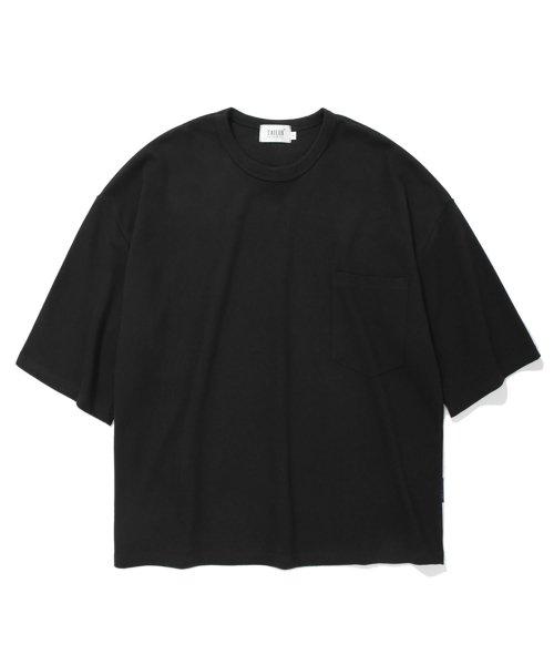 테일러 7부 오버핏 스탠다드 티셔츠 (블랙)