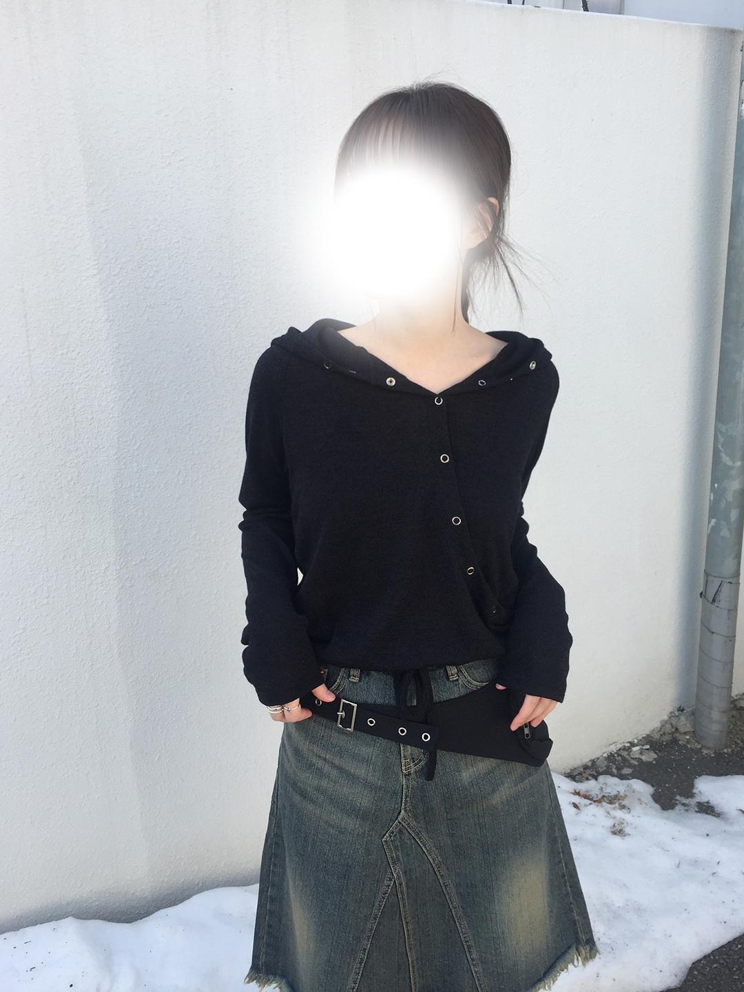 botton wrap hoodie (2color)