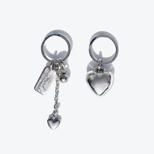 더블 하트 포인트 귀걸이 (써지컬스틸 침)