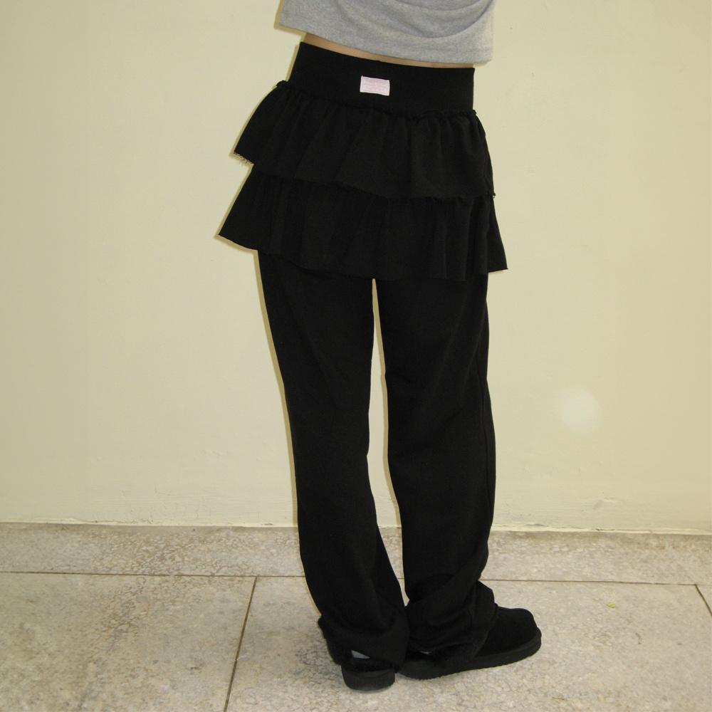 CANCAN RUFFLE LAYERED PANTSKIRT BLACK