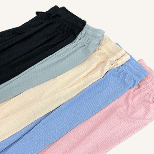 쿨링 썸머 일자 찰랑 주름 냉장고 골지 와이드 트레이닝 팬츠 S112