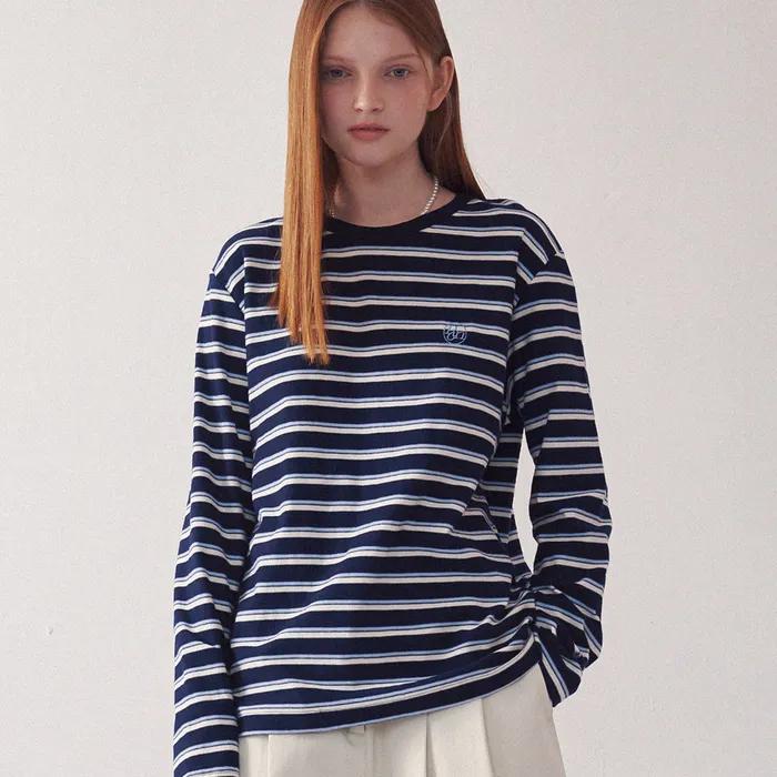 MULTI STRIPE LONG SLEEVE NAVY